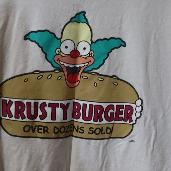 The Simpsons Krusty Burger Gray Krusty the Clown UNISEX Graphic Tee Large - Picture 3 of 7